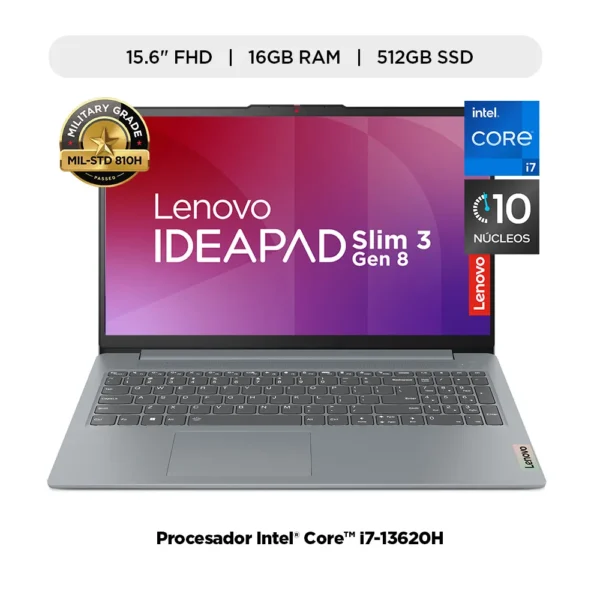 Laptop Lenovo Intel® Core™ i7-13620H, 16GB RAM, 512GB SSD, 15.6" FHD, FreeDOS